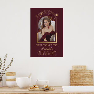 Himmlisches Rotgold 30. Geburtstags-Willkommen Poster