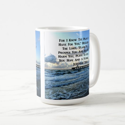 HIMMLISCHES SCRIPTURE-DESIGN JEREMIAH 29:11 KAFFEETASSE (VorderseiteRechts)