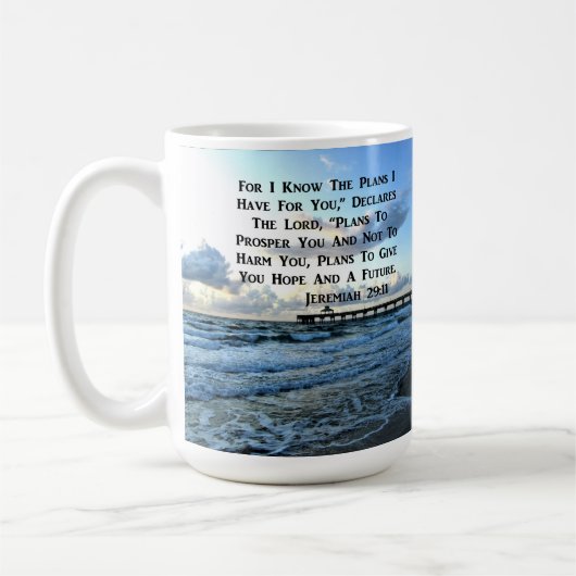 HIMMLISCHES SCRIPTURE-DESIGN JEREMIAH 29:11 KAFFEETASSE (Links)
