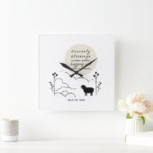 Himmlisches Segen-Gebet | Neutrale Farben | Schafe Quadratische Wanduhr (Zuhause)