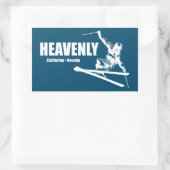 Himmlisches Skigebiet California Nevada Skier Rechteckiger Aufkleber (Tasche)