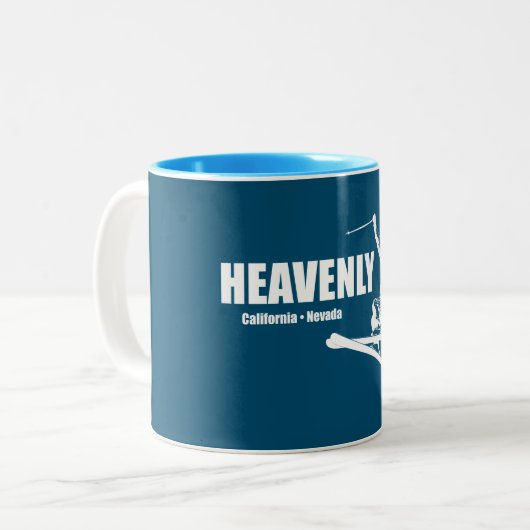Himmlisches Skigebiet California Nevada Skier Zweifarbige Tasse (Vorderseite Links)