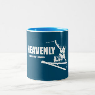 Himmlisches Skigebiet California Nevada Skier Zweifarbige Tasse
