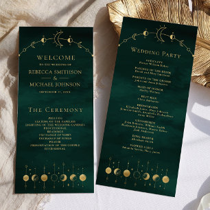 Himmlisches Smaragd-Gold-Halbmond-Hochzeitsprogram