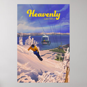 Himmlisches Snowboard-Reiseplakat Poster