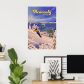 Himmlisches Snowboard-Reiseplakat Poster (Heimbüro)
