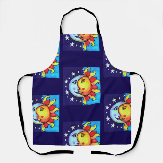 Himmlisches Sonne Mond Neunziger Jahre Artsy Muste Schürze (Vorderseite)