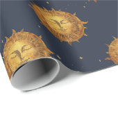 Himmlisches Sonnengoldmuster (1) Geschenkpapier (Rolleneckpunkt)