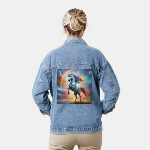 Himmlisches Spektrum: Der Regenbogen des Regenboge Jeansjacke