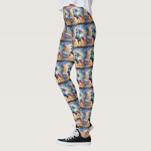 Himmlisches Spektrum: Der Regenbogen-Einhorn-Bogen Leggings