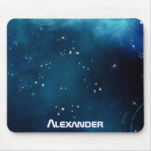 Himmlisches Tiefblau Weltraum Kosmische Galaxie Mousepad