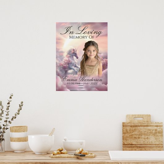 Himmlisches Unicorn-Gedenkplakat Poster (Küche)