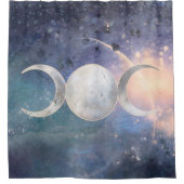 Himmlisches Universum Triple Moon Goddess Moonston Duschvorhang (Vorderseite)