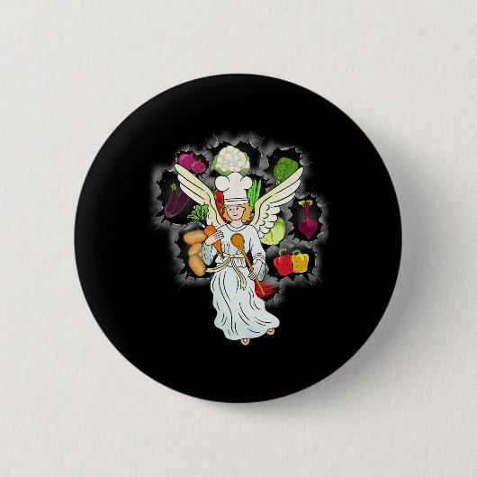 Himmlisches Weihnachtskochen Gemüse Küche Koch Button (Vorderseite)