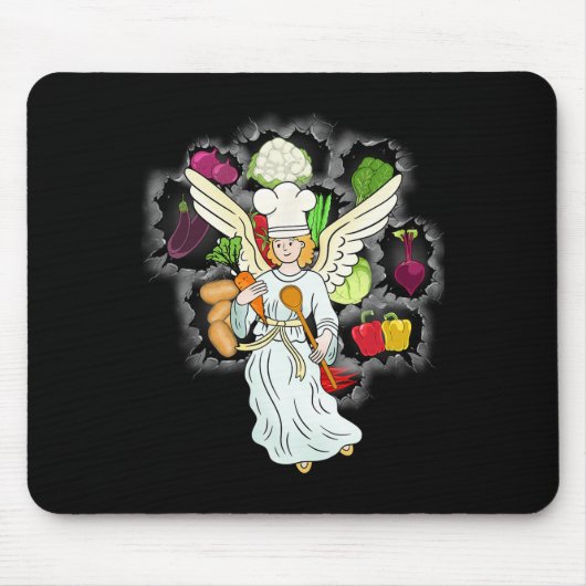 Himmlisches Weihnachtskochen Gemüse Küche Koch Mousepad (Vorne)