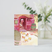 Hin und Her in Pink House Postkarte (Stehend Vorderseite)
