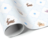 Hin zum Frühling - Blau Geschenkpapier (Rolleneckpunkt)