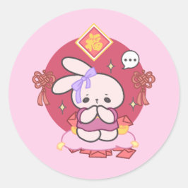 Hin zum Glück Lunar Neues Jahr Wünsche Runder Aufkleber