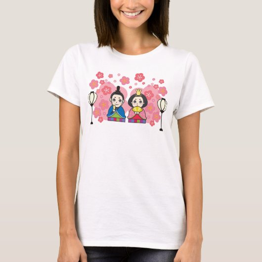 Hina Matsuri Dolls Kirschblüten T-Shirt (Vorderseite)