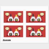 Hina Matsuri Onigiri Rechteckiger Aufkleber (Blatt)