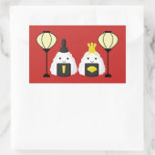 Hina Matsuri Onigiri Rechteckiger Aufkleber (Tasche)