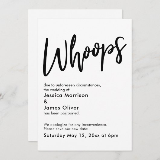 Hinausgezögerte Ankündigung einer Hochzeit mit Hum (Vorne/Hinten)