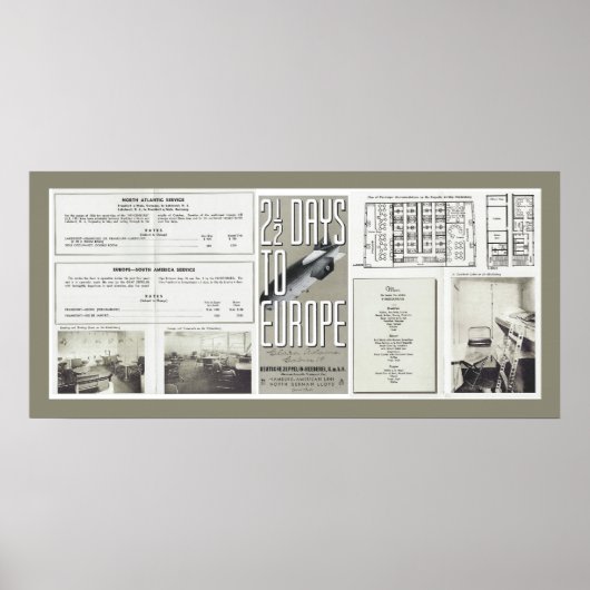 Hindenburg Vintage Reisebroschüren Poster (Vorne)