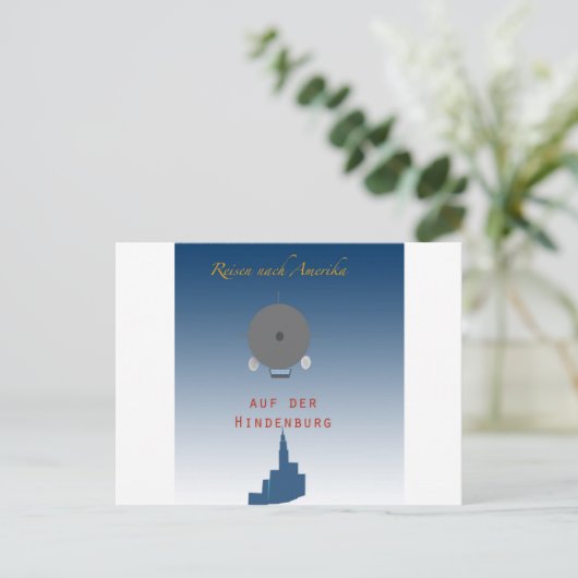 Hindenburg Zeppelin Postkarte (Stehend Vorderseite)