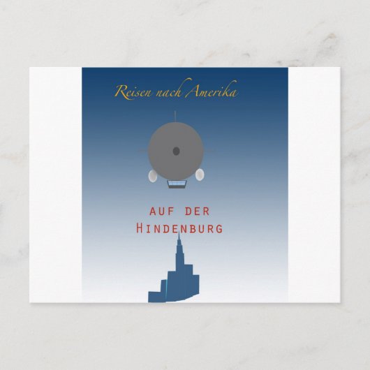 Hindenburg Zeppelin Postkarte (Vorderseite)
