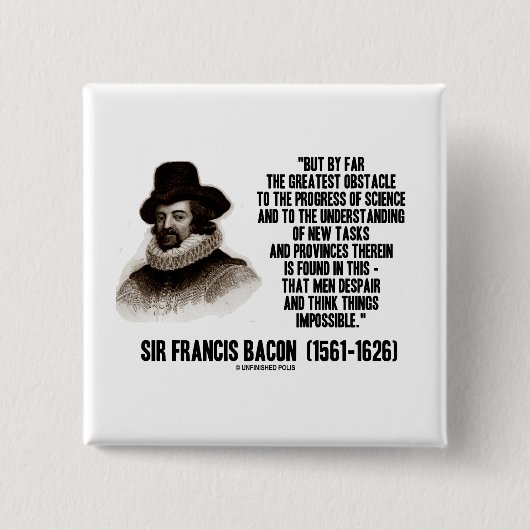 Hindernis-Fortschritt Sir-Francis Bacon der Button (Vorderseite)