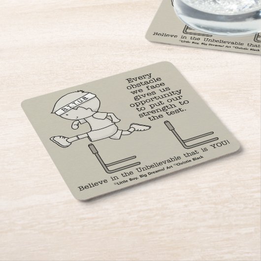 Hindernisse Rechteckiger Pappuntersetzer (angewinkelt)