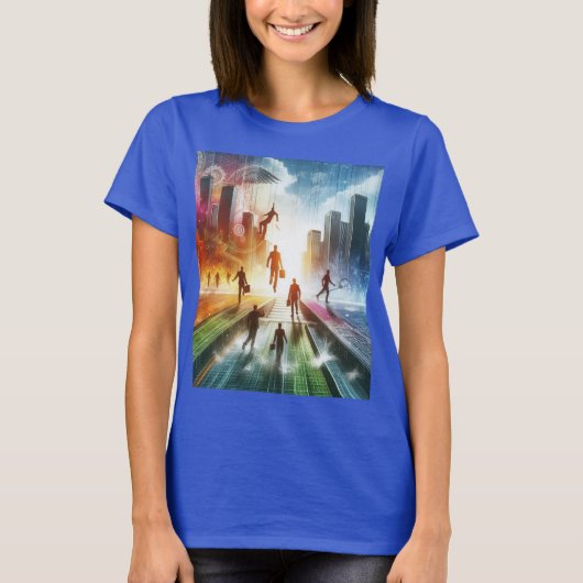 Hindernisse überwinden, Gebäude-Futures T-Shirt (Vorderseite)