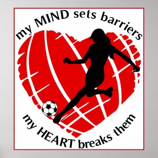 Hindernisse überwinden Lady Soccer Poster (Vorne)