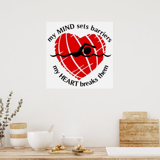 Hindernisse überwinden Schwimmer Poster (Küche)