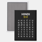 Hindi Alphabet अ–क्ष Devanagari Script Magnet (Vorderseite/Rückseite)