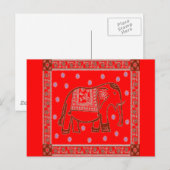 Hindi Art Elephant Postkarte (Vorne/Hinten)