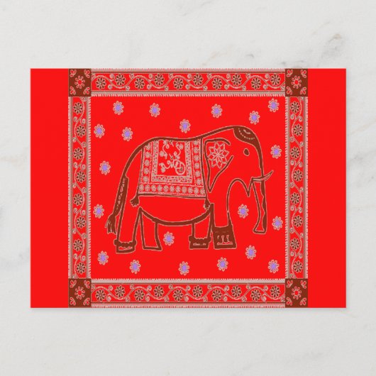 Hindi Art Elephant Postkarte (Vorderseite)