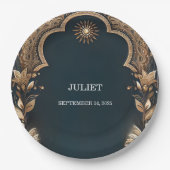 Hindi Henna Mehndi Indian Style Brautparty Pappteller (Vorderseite)