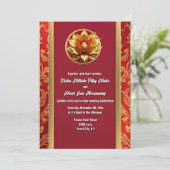 Hindi Hindu lotus Blume bordeauxrot, florenhaft, e Einladung (Stehend Vorderseite)