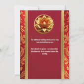 Hindi Hindu lotus Blume bordeauxrot, florenhaft, e Einladung (Rückseite)