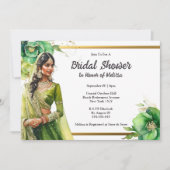 Hindi-Indianergold-Brautparty Einladung (Vorderseite)