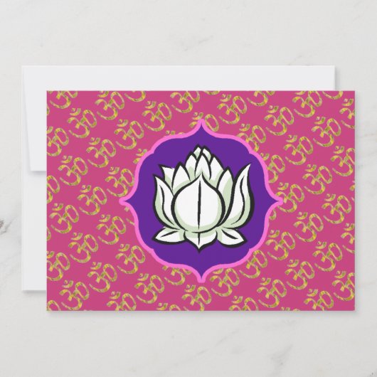 Hindische Feier OM Lotus Einladung (Vorderseite)