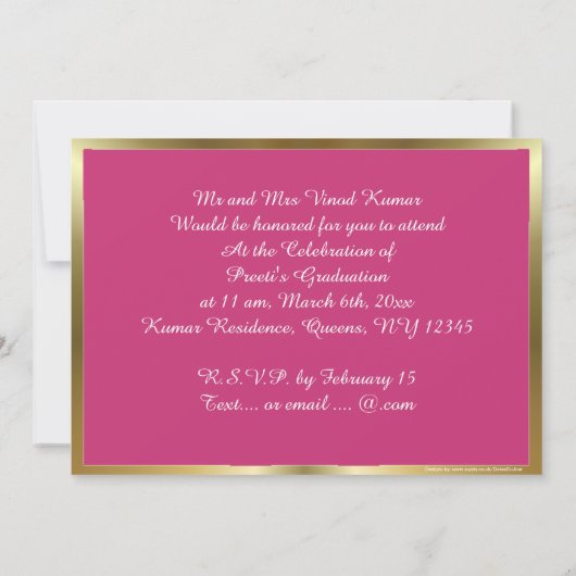 Hindische Feier OM Lotus Einladung (Rückseite)