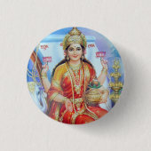Hindische Göttin Lakshmi Devi Button (Vorderseite)