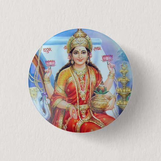 Hindische Göttin Lakshmi Devi Button (Vorderseite)
