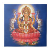 Hindische Göttin Laxmi Devi Mata Fliese (Vorderseite)