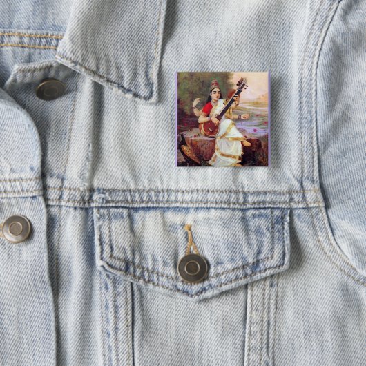 Hindische Göttin Saraswati Button (Beispiel)