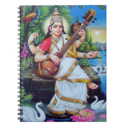 Hindische Göttin Saraswati Notizblock (Vorderseite)