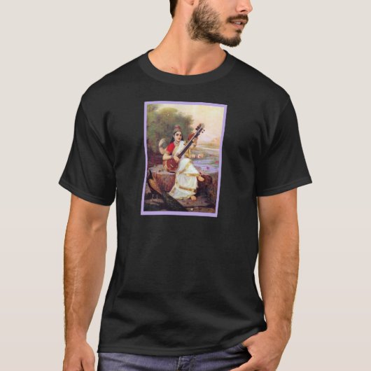 Hindische Göttin Saraswati T-Shirt (Vorderseite)