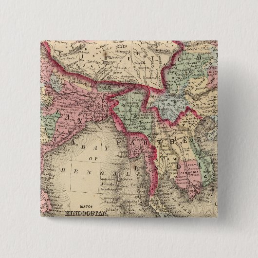 Hindoostan, Farther India, China, Tibet Button (Vorderseite)